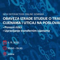 Online seminar: Porezni rizici i upravljanje transfernim cijenama