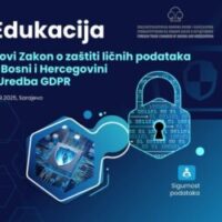 Poziv na radionicu „Novi Zakon o zaštiti ličnih podataka u Bosni i Hercegovini i Uredba GDPR“